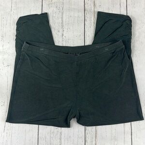 Chicos Travelers Zip Gathered Ankle Green Acetate Pants Womens Size 16